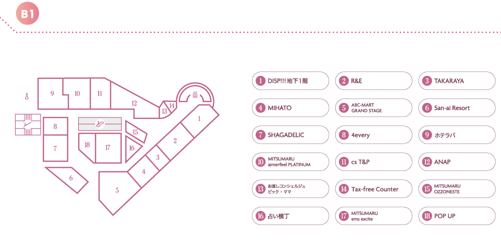 B1Fフロアマップ
