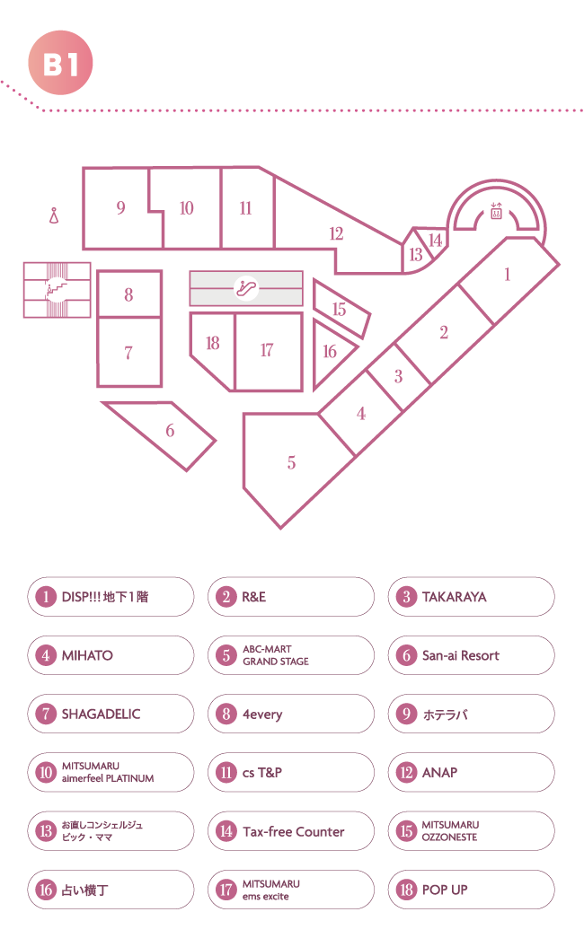 B1Fフロアマップ